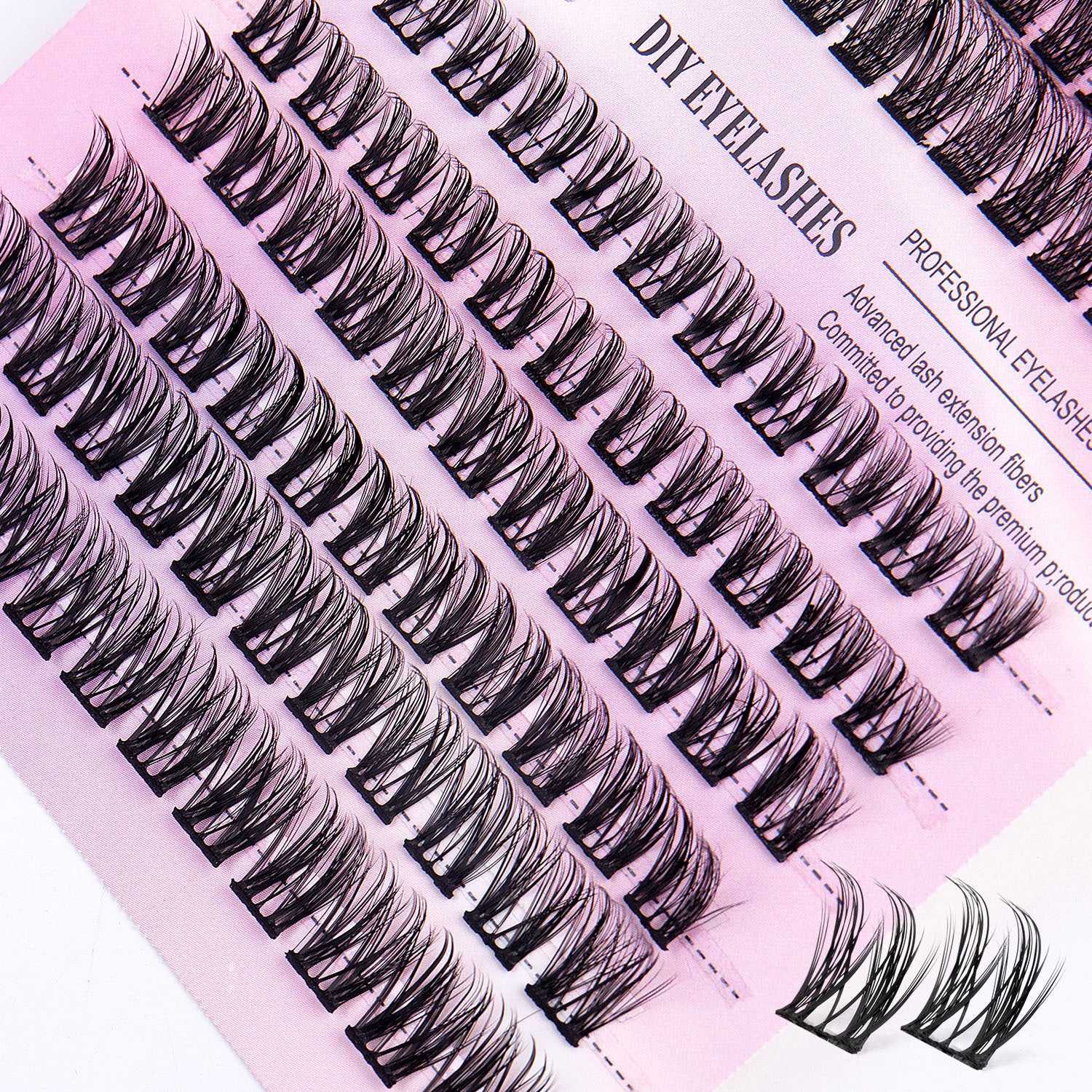 DIY Cluster Lash Extensions Kit – 72H Waterproof Hold, Salon Quality At-Home Lashes with Bond & Seal, Reusable Individual Lash Clusters 8–16mm, Gentle & Easy to Apply