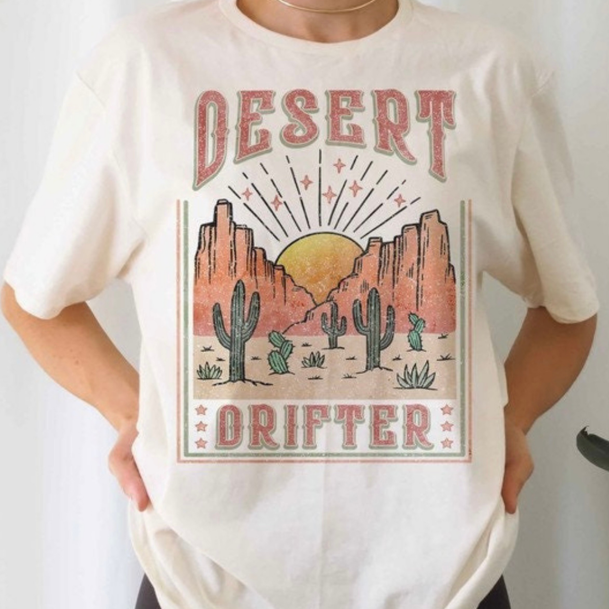Vintage Western T Shirt -Desert Drifter Graphic Crewneck Tee