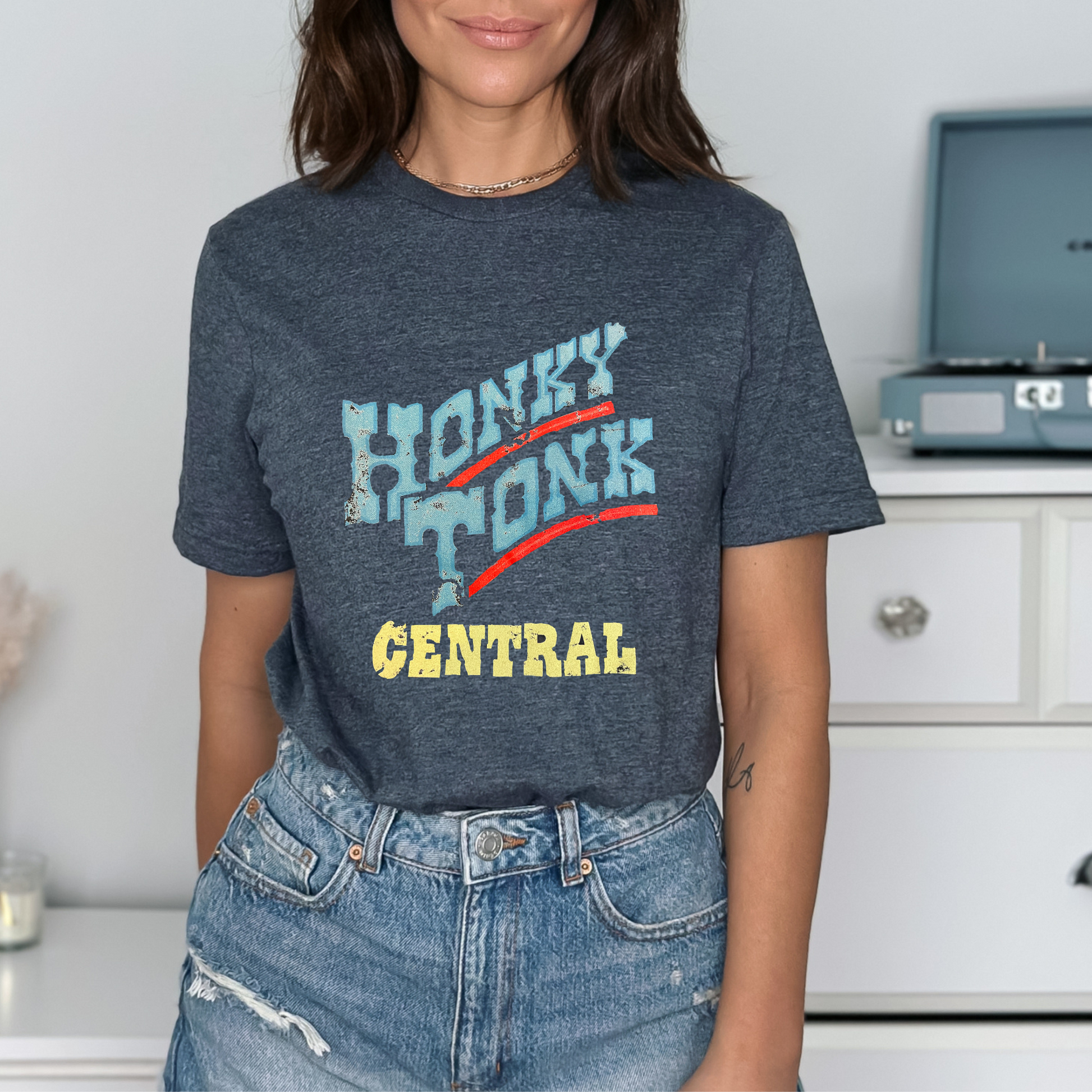 Western Graphic Oversized Tee - Honkey Tonk Central Crewneck