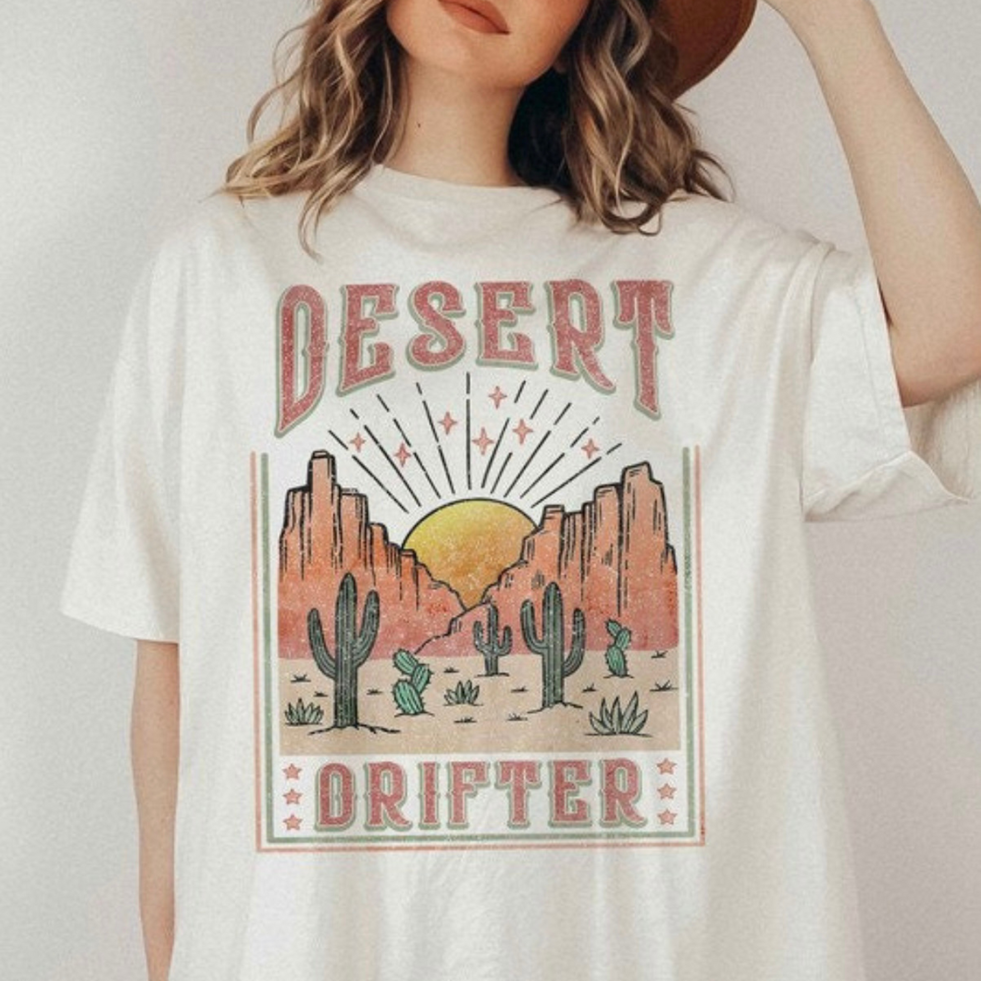 Vintage Western T Shirt -Desert Drifter Graphic Crewneck Tee